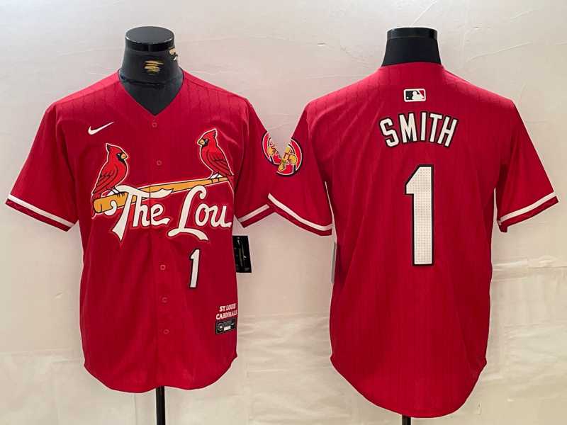 Men's St Louis Cardinals #1 Ozzie Smith Red 2024 City Connect Limited Stitched Baseball Jersey,We sell and wholesale Men's St Louis Cardinals #1 Ozzie Smith Red 2024 City Connect Limited Stitched Baseball Jersey on line form chian!